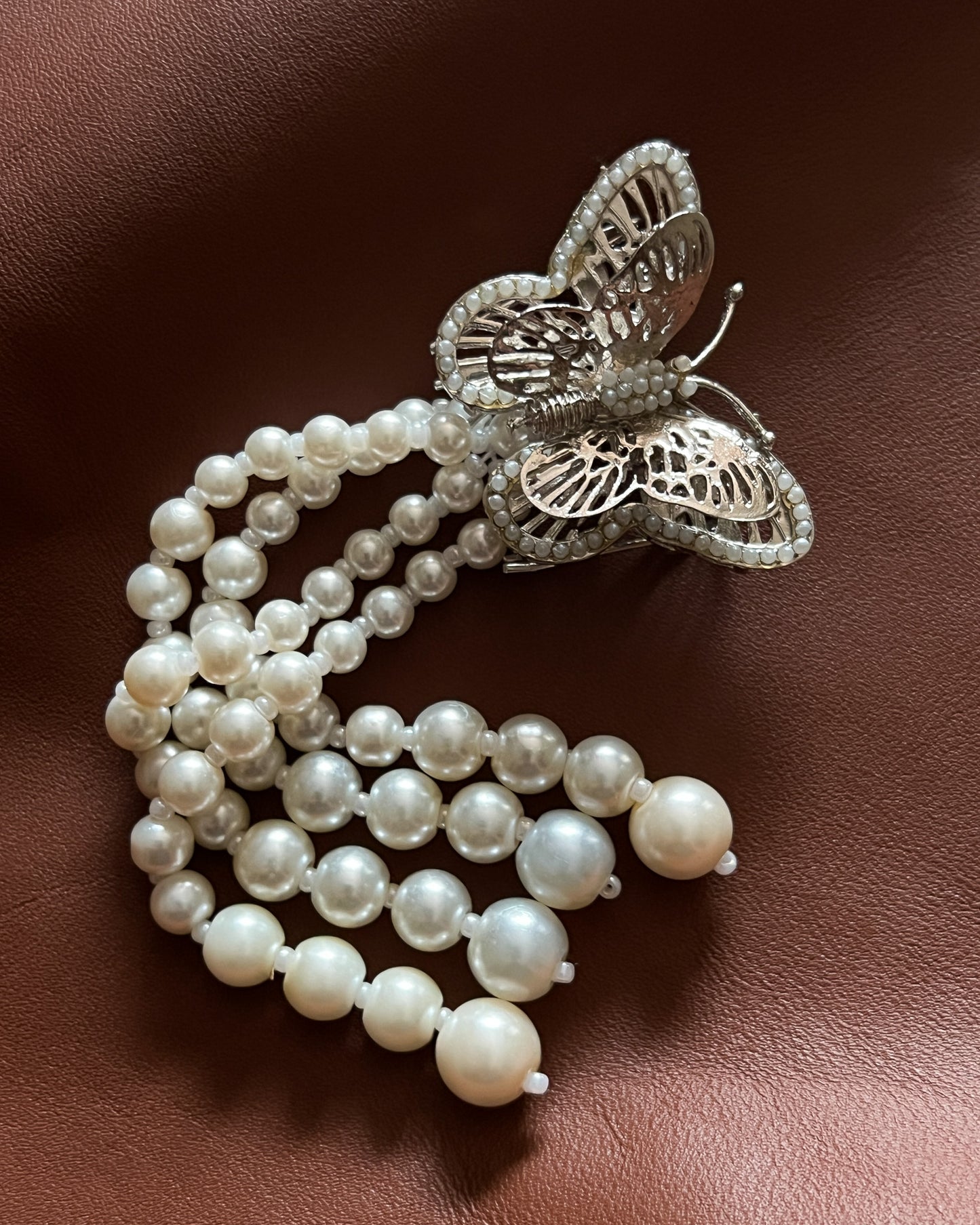 Azure Hairpin with Pearls