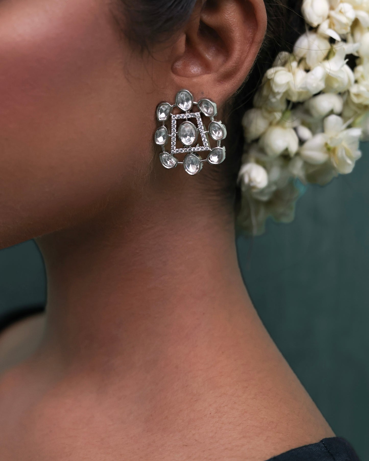 Tehzeeb Silver Earrings