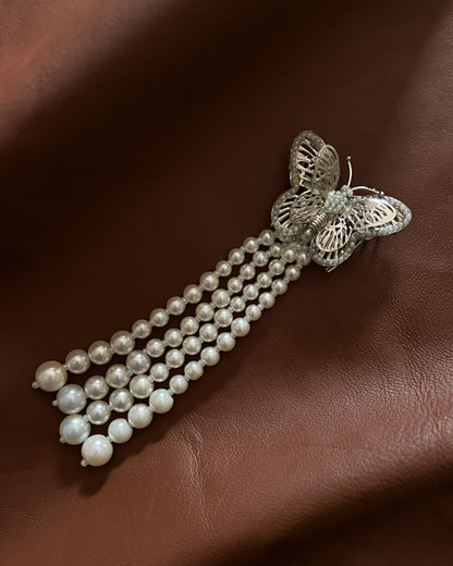 Azure Hairpin with Pearls