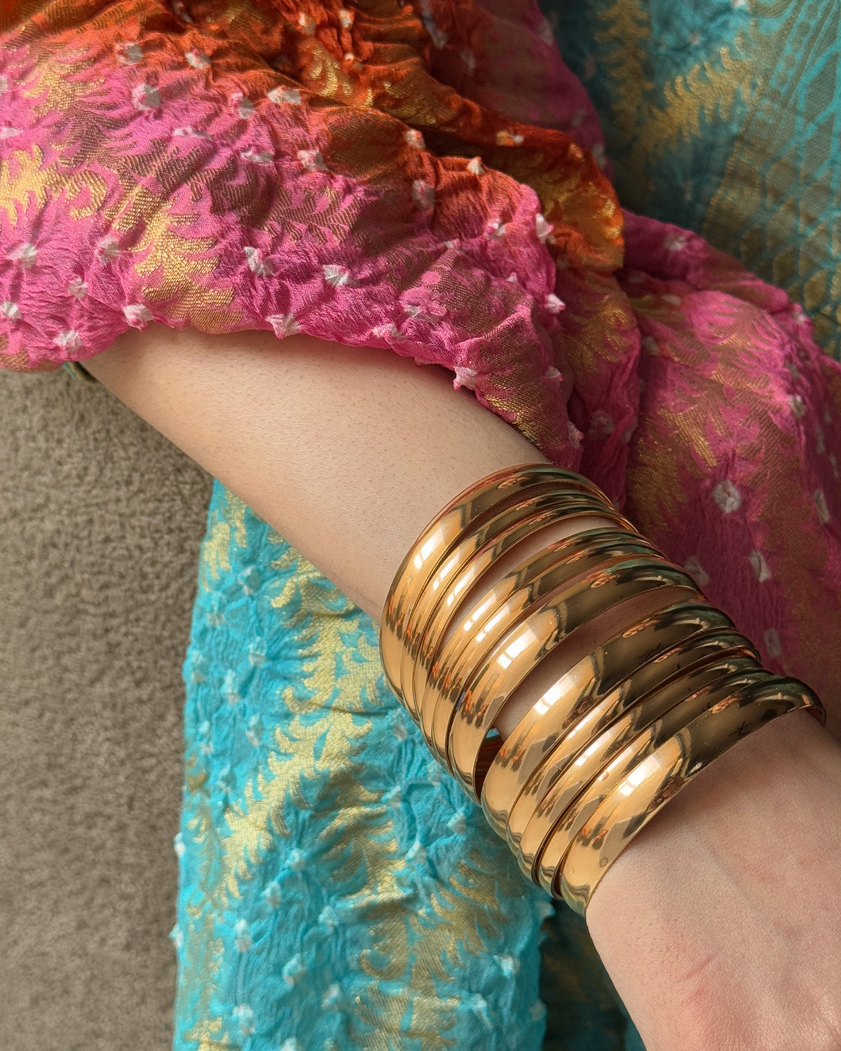 Chrome Churris – gold plated bangle set by ShehNoor Jewels