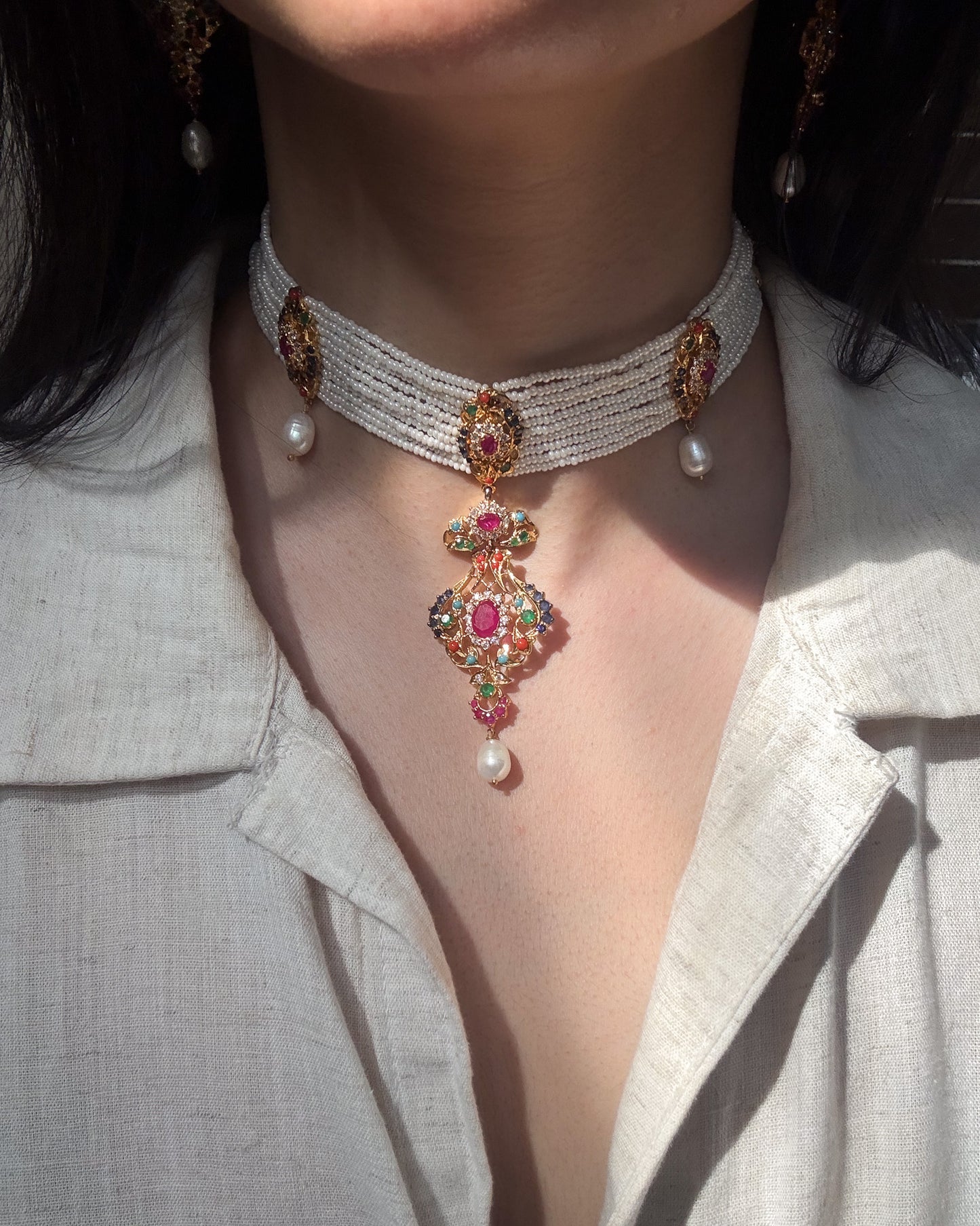 Amaltas Choker Set (Sterling Silver)