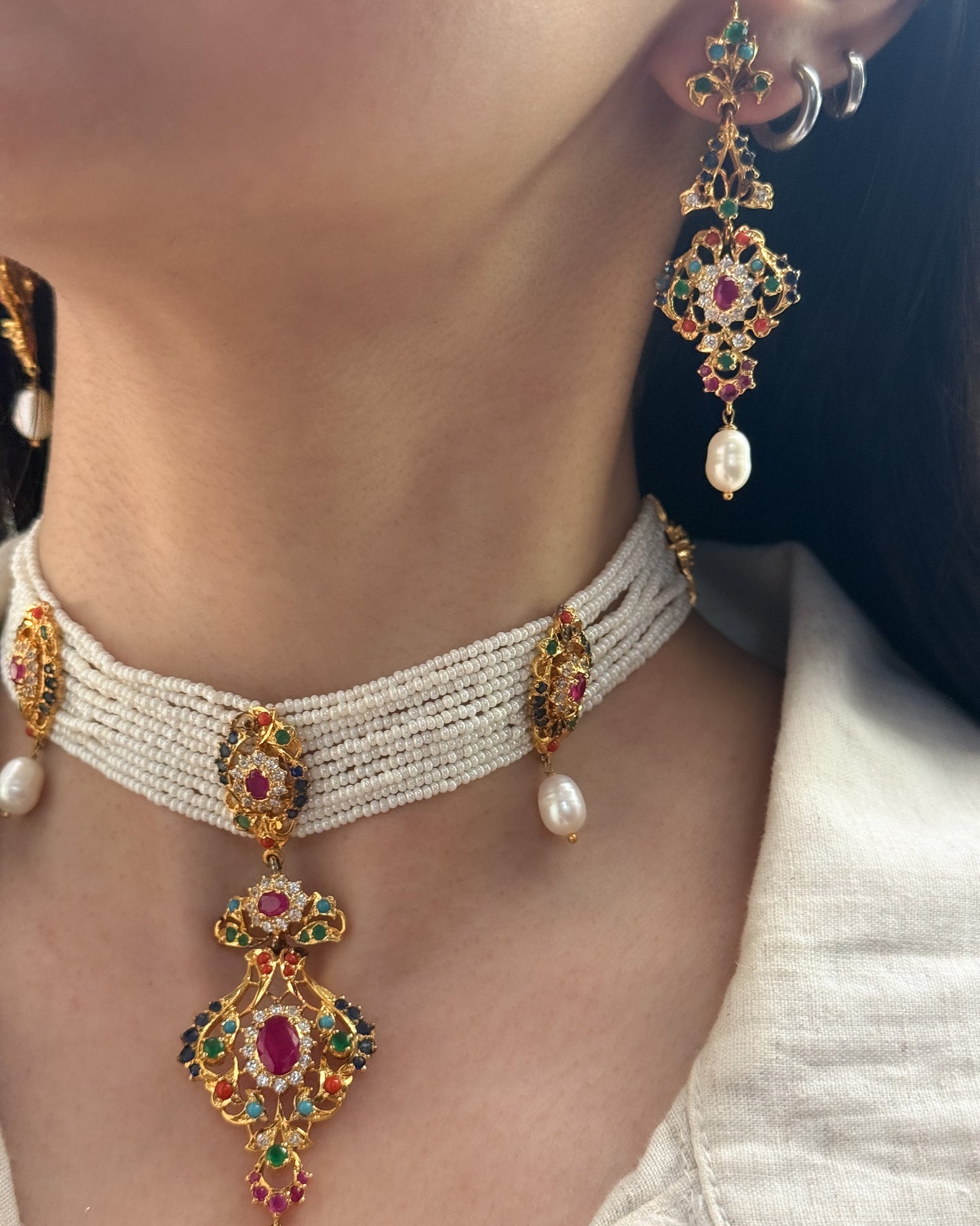 Amaltas Choker Set (Sterling Silver)